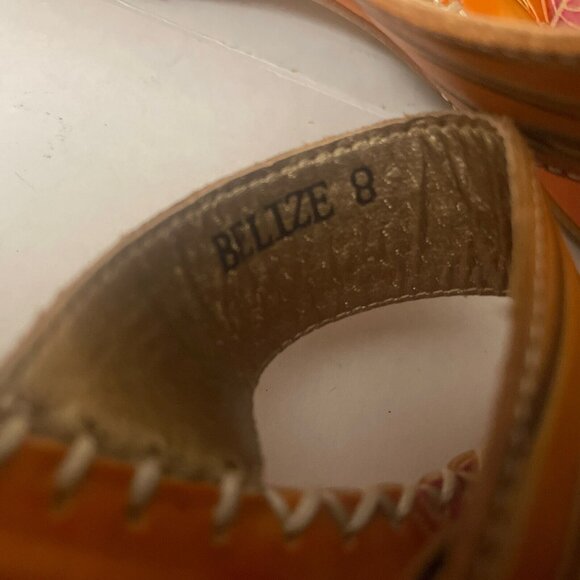 Elite Corkys Sweet Orange Leather Embellished Wedge Heel Slide Sandals 8 - Picture 10 of 12